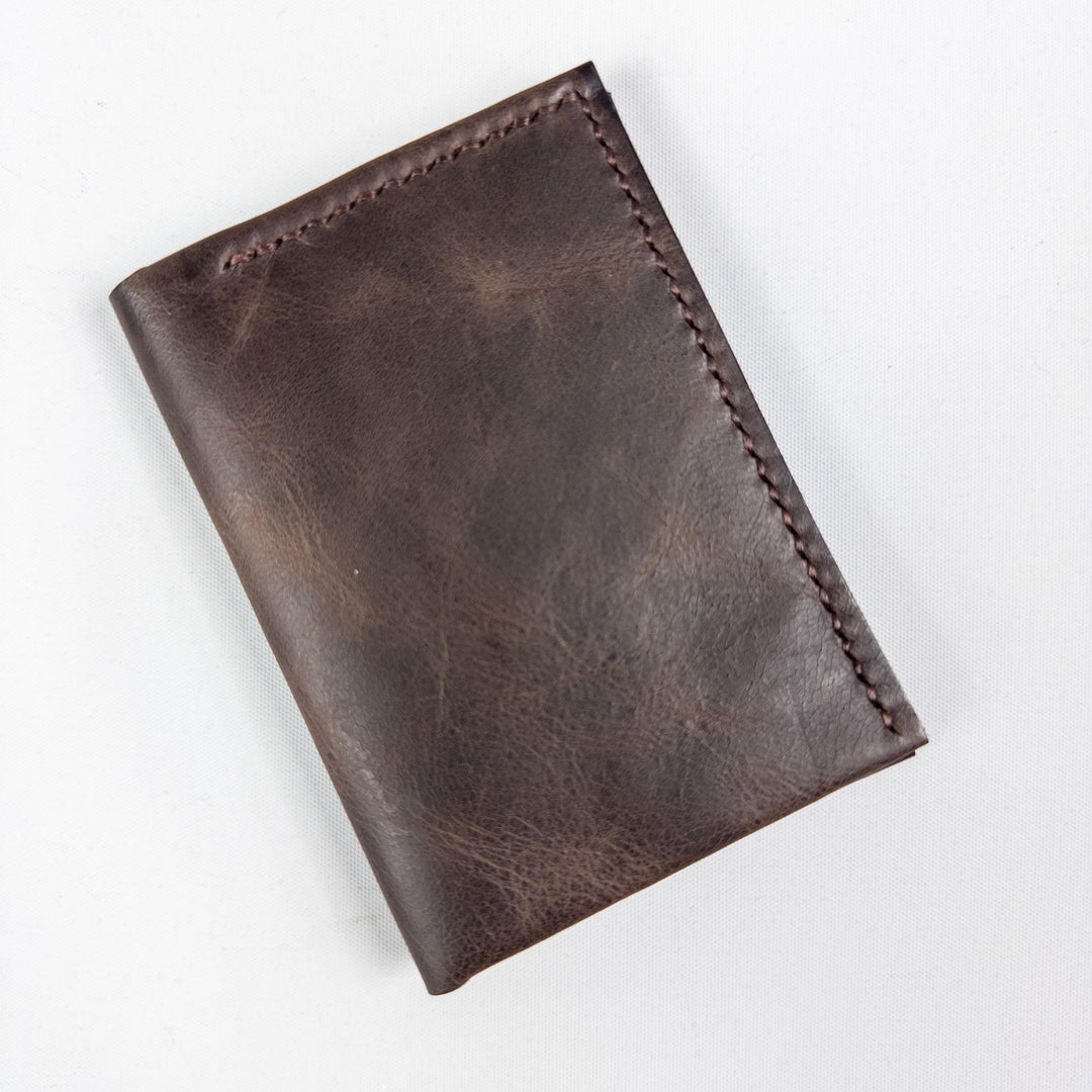Merlin Slim Leather Card Holder - Brown