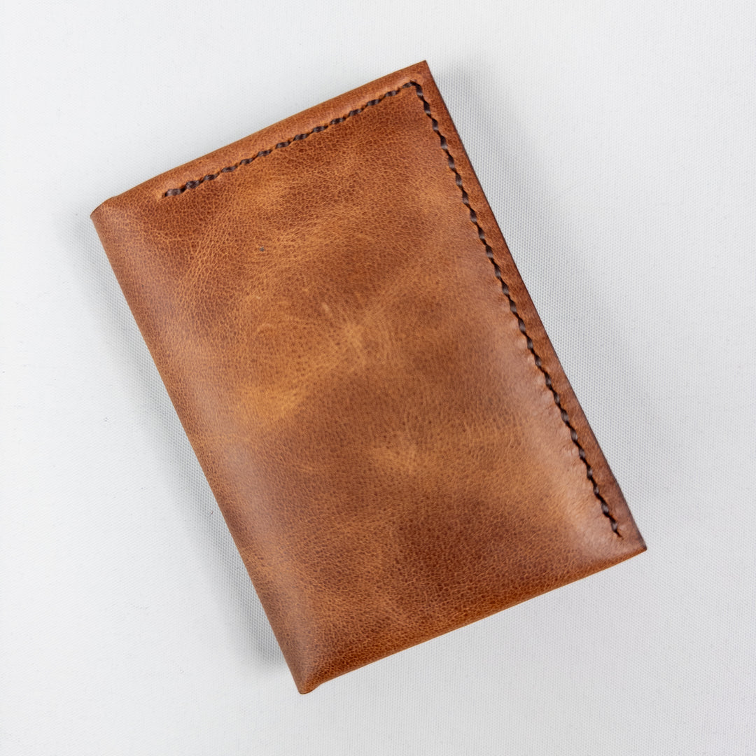 Merlin Slim Leather Card Holder - Tobacco