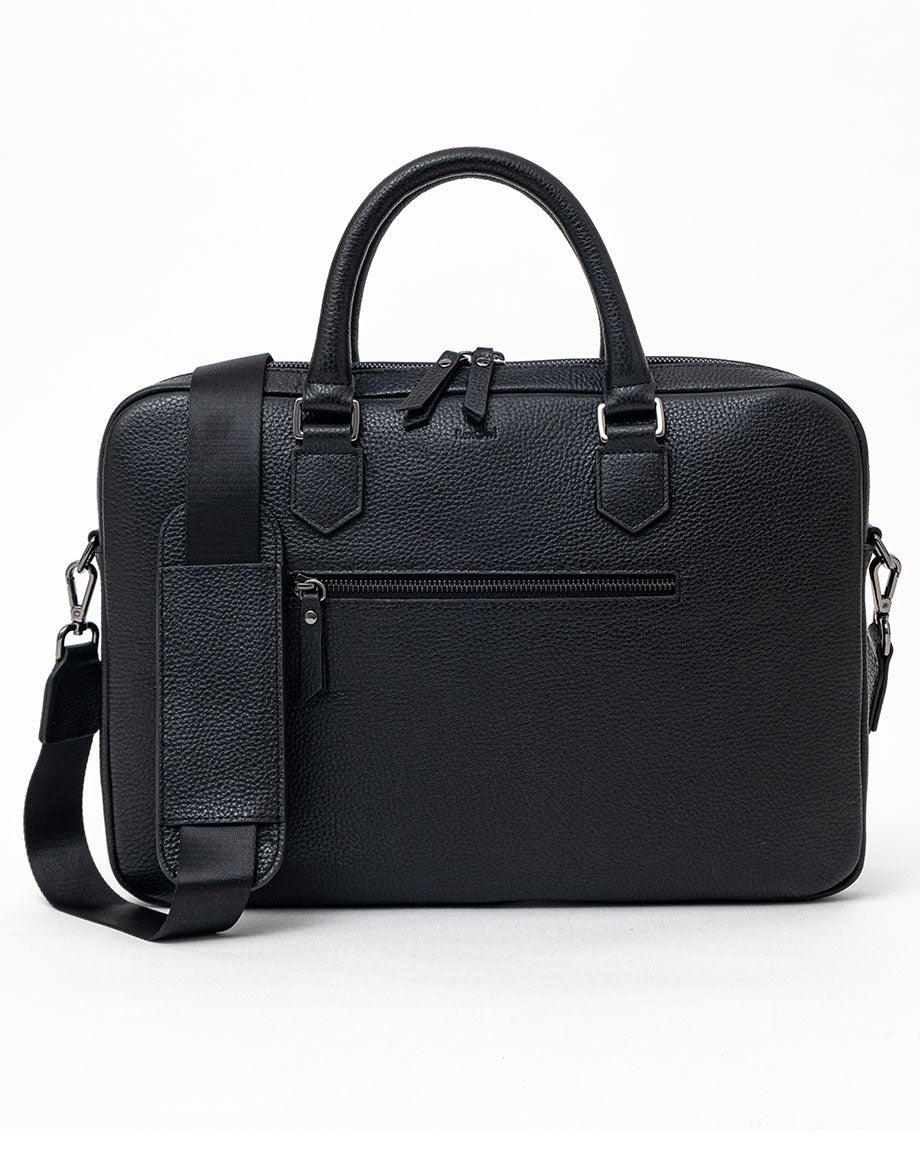 Diplomat - Leather Laptop Bag 16" - Black