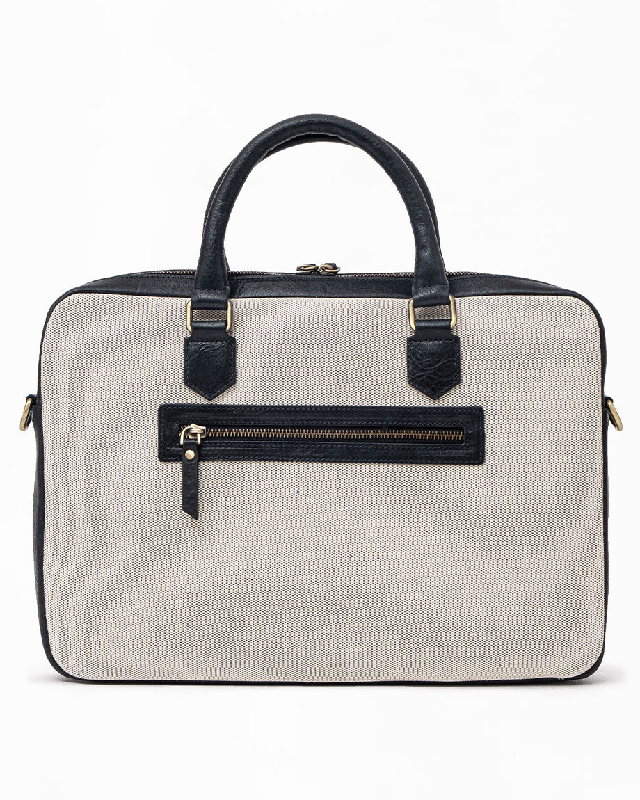 Luke - Leather & Linen Briefcase