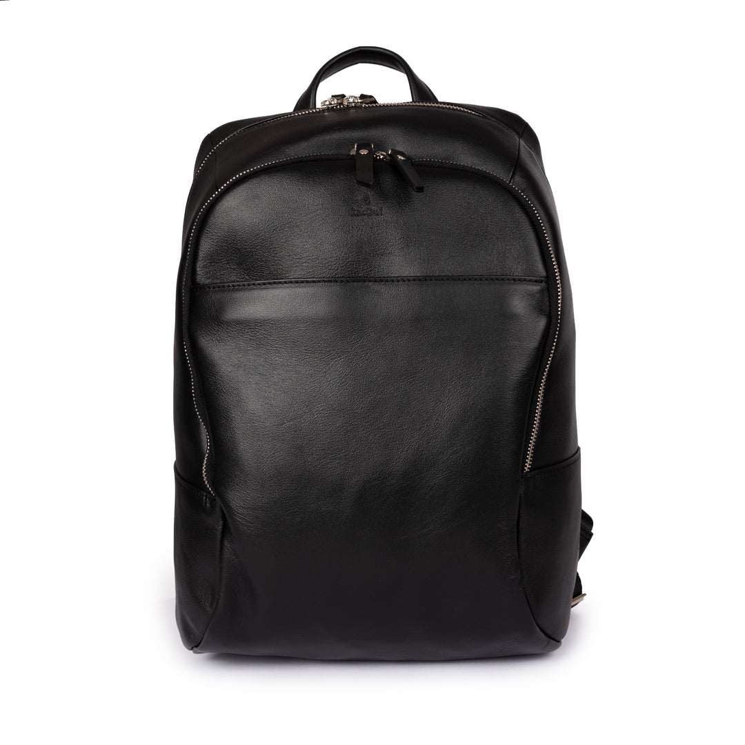 Voyager Leather Backpack - Black
