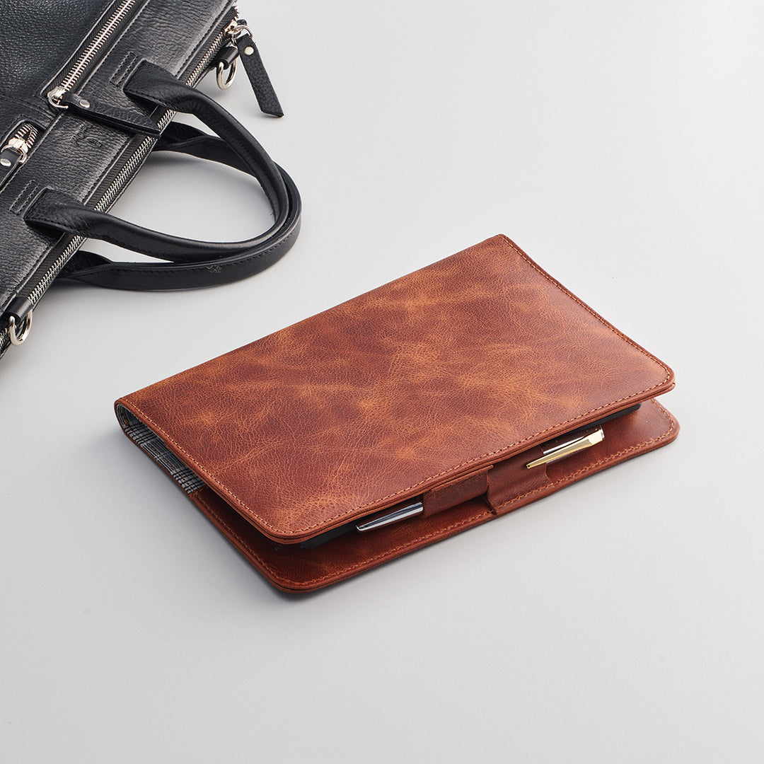 Alvin - Leather Notebook Sleeve A5 - Gray