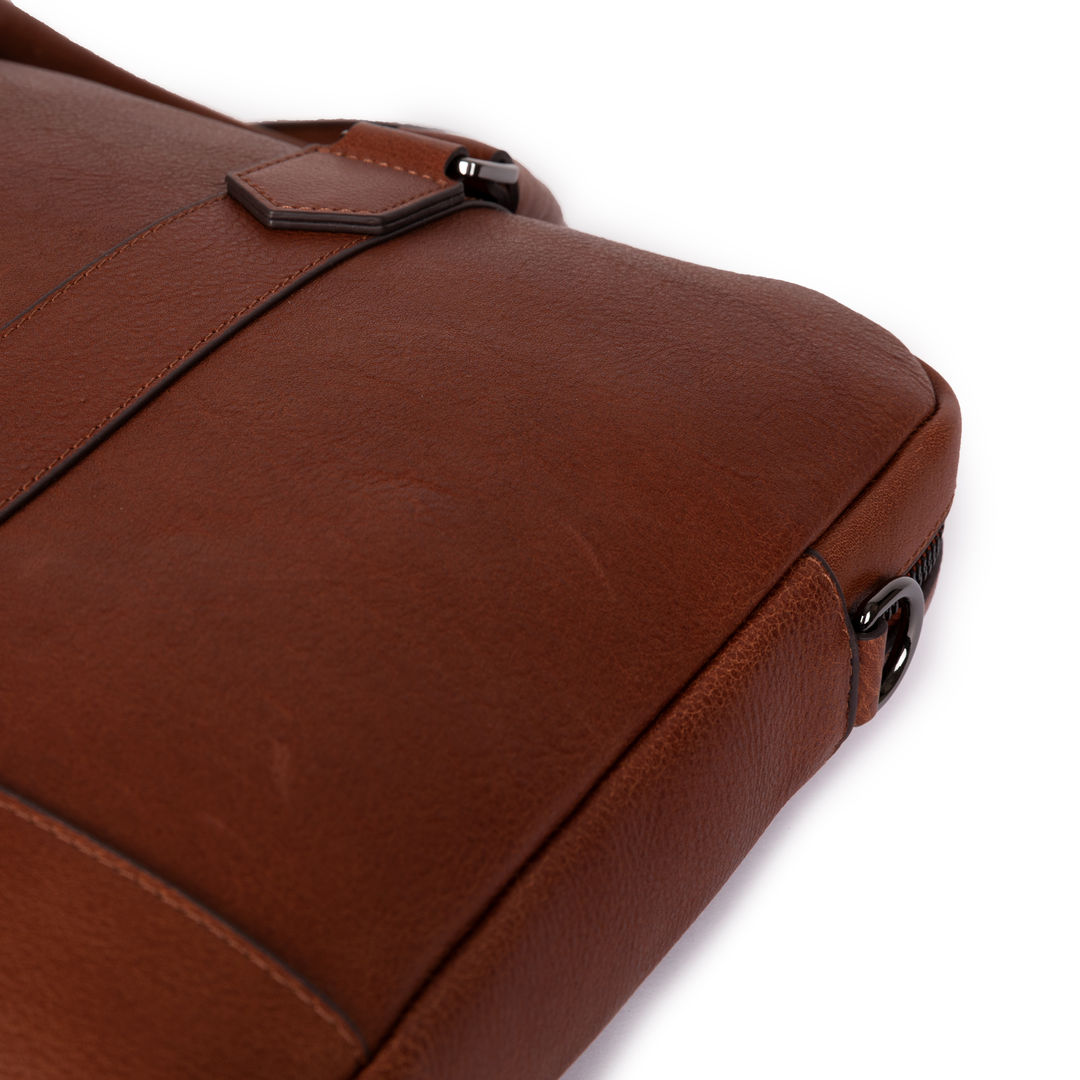 Diplomat - Leather Laptop Bag 16" - Tobacco