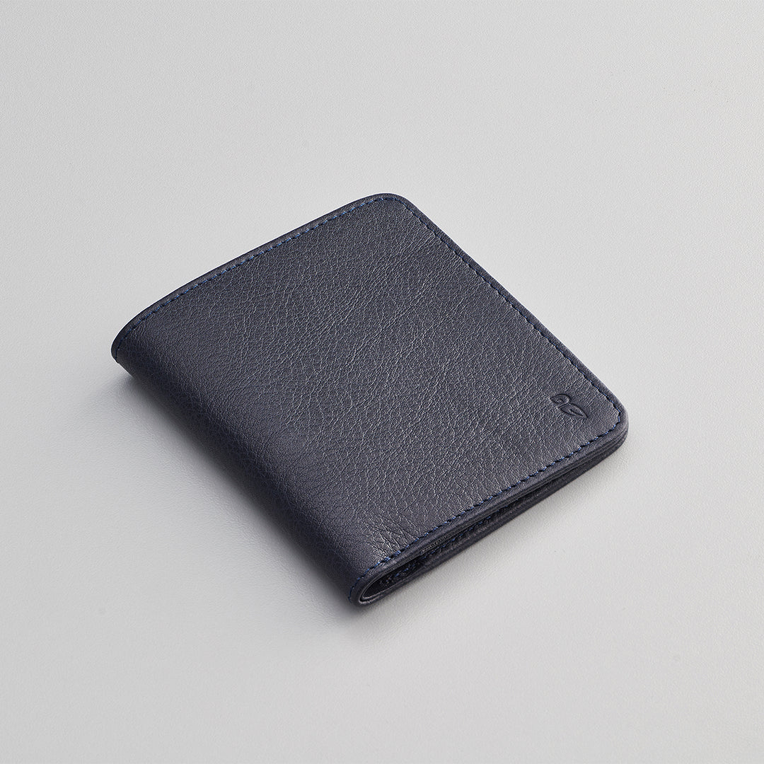 Matteo Bifold Classic Leather Wallet - Navy Blue