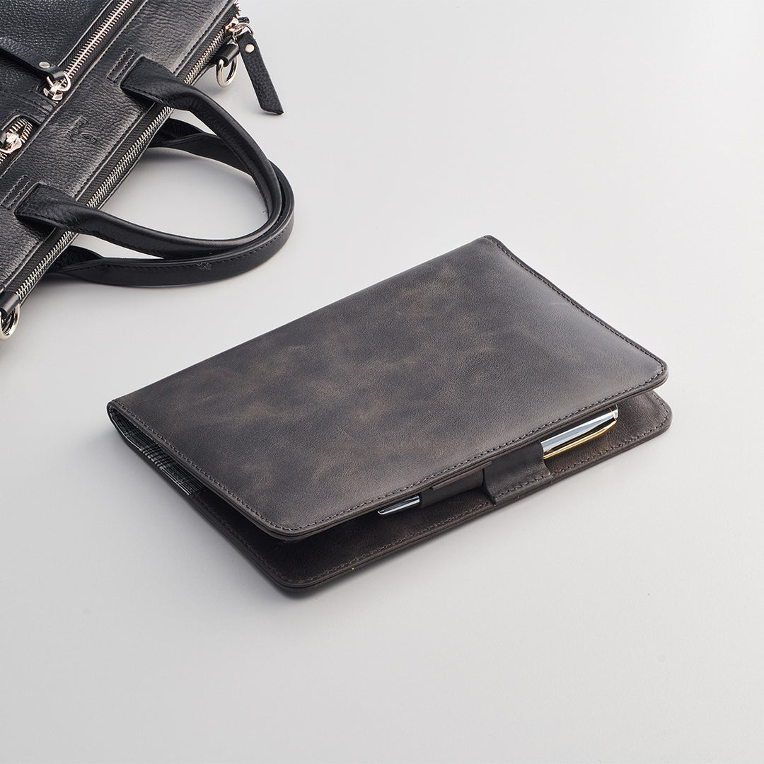 Alvin - Leather Notebook Sleeve A5 - Black