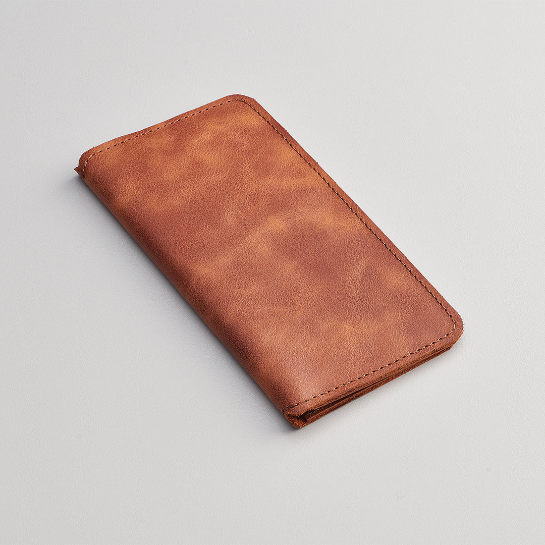 Mentor Leather Telephone Wallet - Tobacco