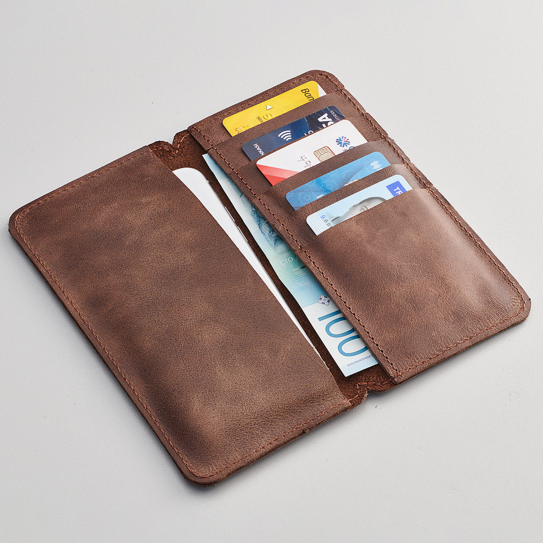 Mentor Leather Telephone Wallet - Brown